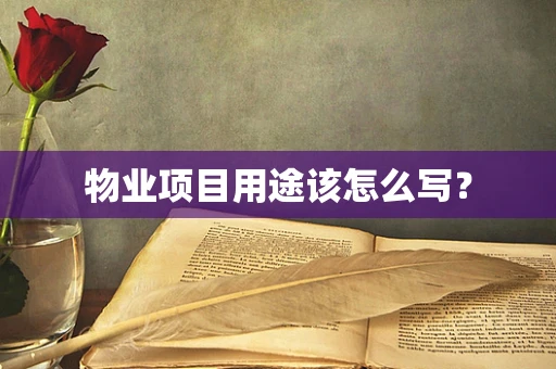 物业项目用途该怎么写？