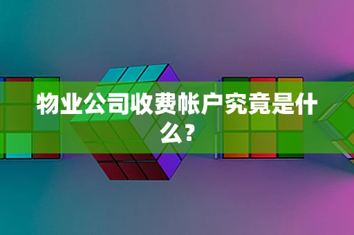 物业公司收费帐户究竟是什么？