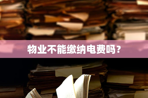 物业不能缴纳电费吗？