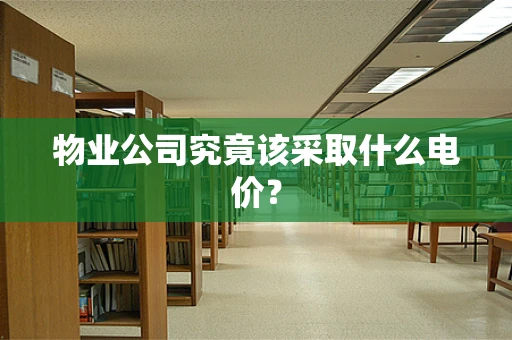 物业公司究竟该采取什么电价？