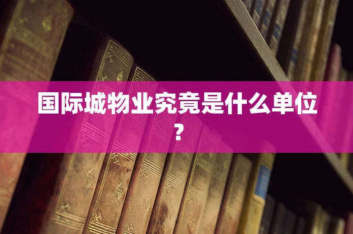 国际城物业究竟是什么单位？