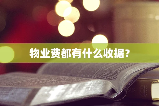 物业费都有什么收据？