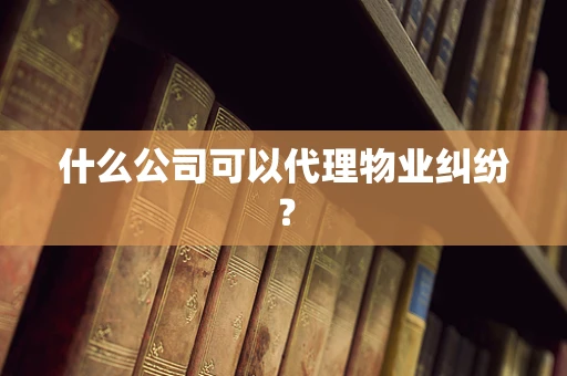什么公司可以代理物业纠纷？