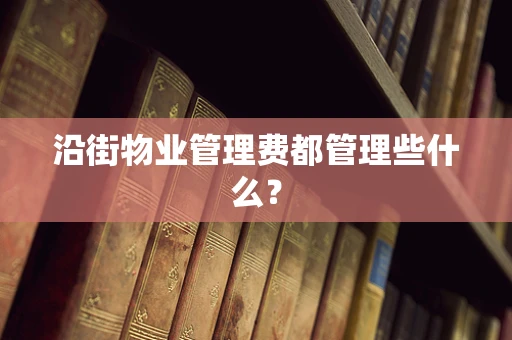 沿街物业管理费都管理些什么？