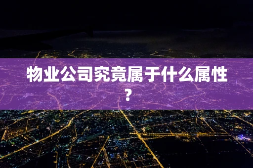 物业公司究竟属于什么属性？