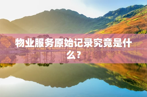 物业服务原始记录究竟是什么？