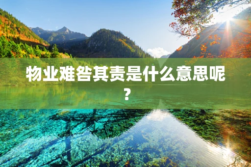 物业难咎其责是什么意思呢？