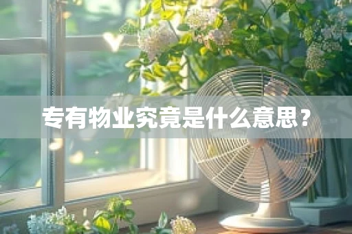 专有物业究竟是什么意思？