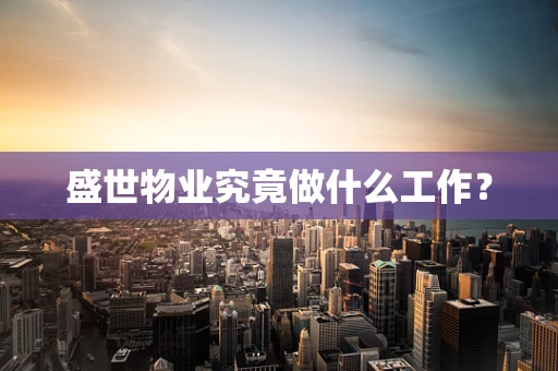 盛世物业究竟做什么工作？