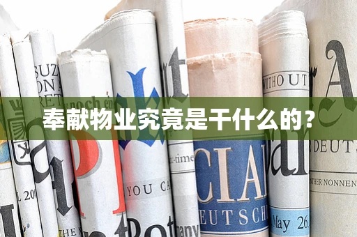 奉献物业究竟是干什么的？