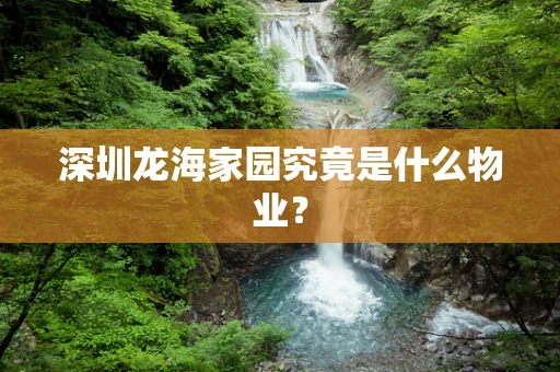 深圳龙海家园究竟是什么物业？