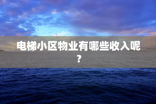 电梯小区物业有哪些收入呢？