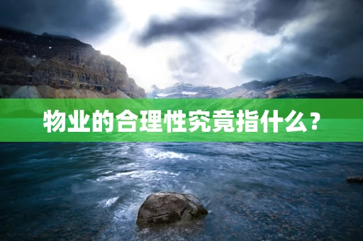 物业的合理性究竟指什么？