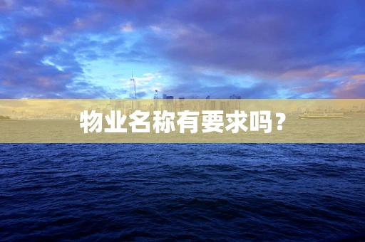 物业名称有要求吗？