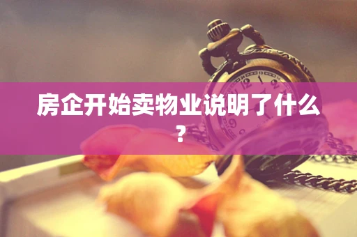 房企开始卖物业说明了什么？
