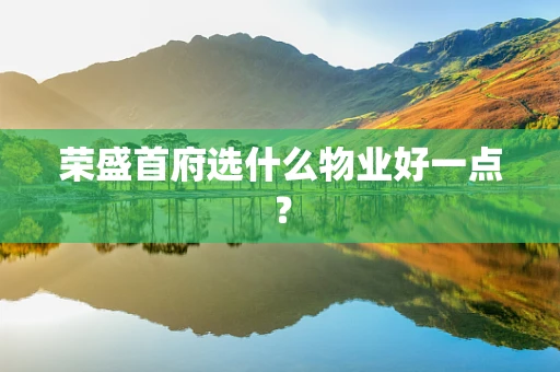 荣盛首府选什么物业好一点？