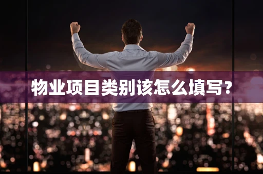 物业项目类别该怎么填写？