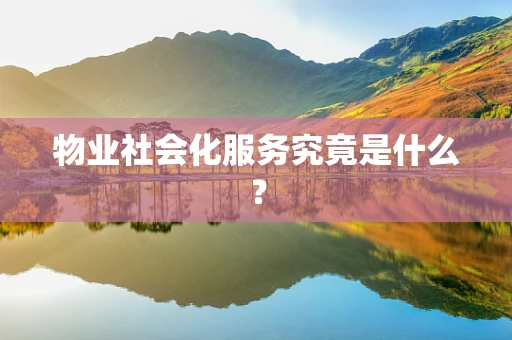 物业社会化服务究竟是什么？