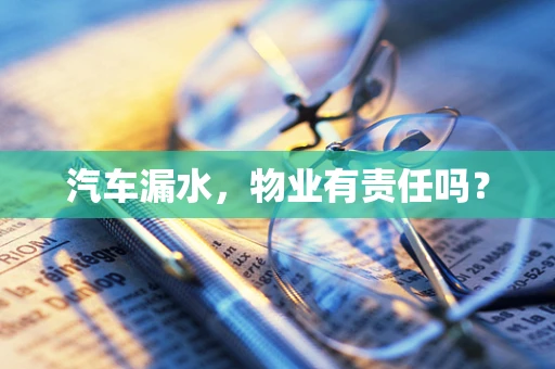 汽车漏水，物业有责任吗？