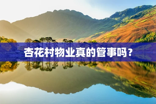 杏花村物业真的管事吗？