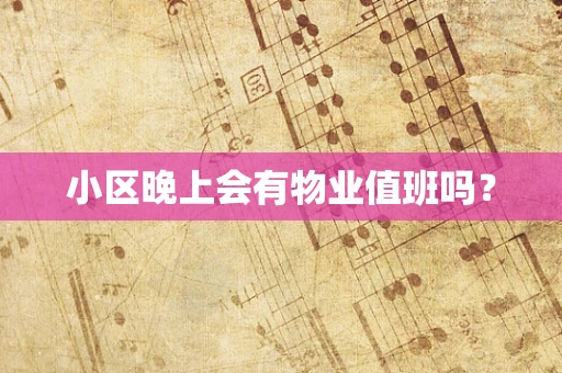 小区晚上会有物业值班吗？