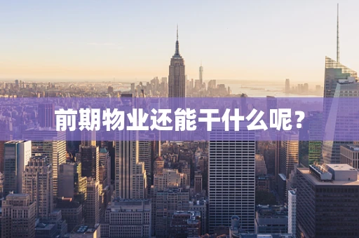 前期物业还能干什么呢？