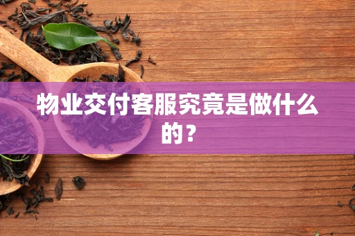 物业交付客服究竟是做什么的？