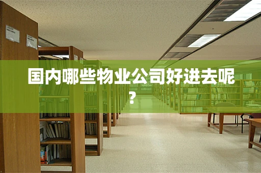 国内哪些物业公司好进去呢？